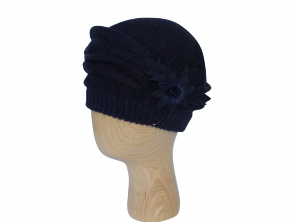 H021 Navy winter beret hat