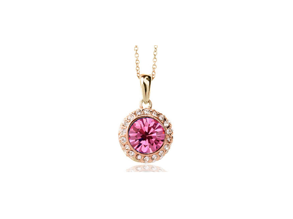 N248gpk Pink crystal pendant