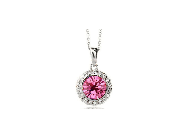 N248spk Pink crystal pendant