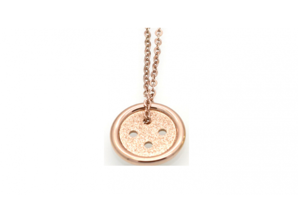 N455 Small rose button necklace