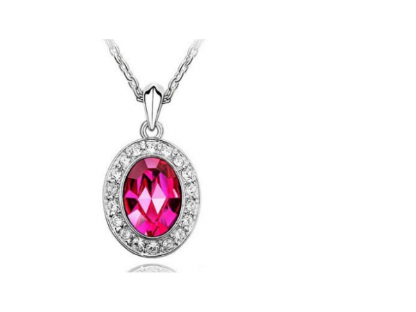 N247 Rose crystal necklace